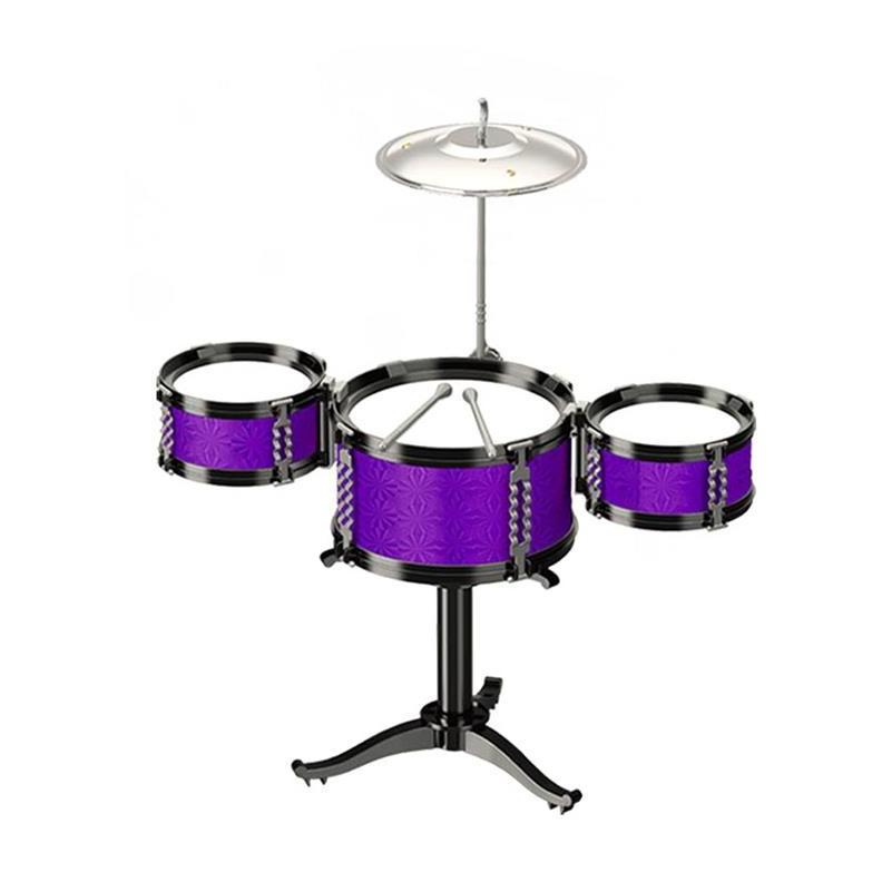 Kids Jazz Drum Set 3 Drums Cymbal 2 Drumsticks  Little Rock star Kit for Stimulating Children's Creativity Musical Toys