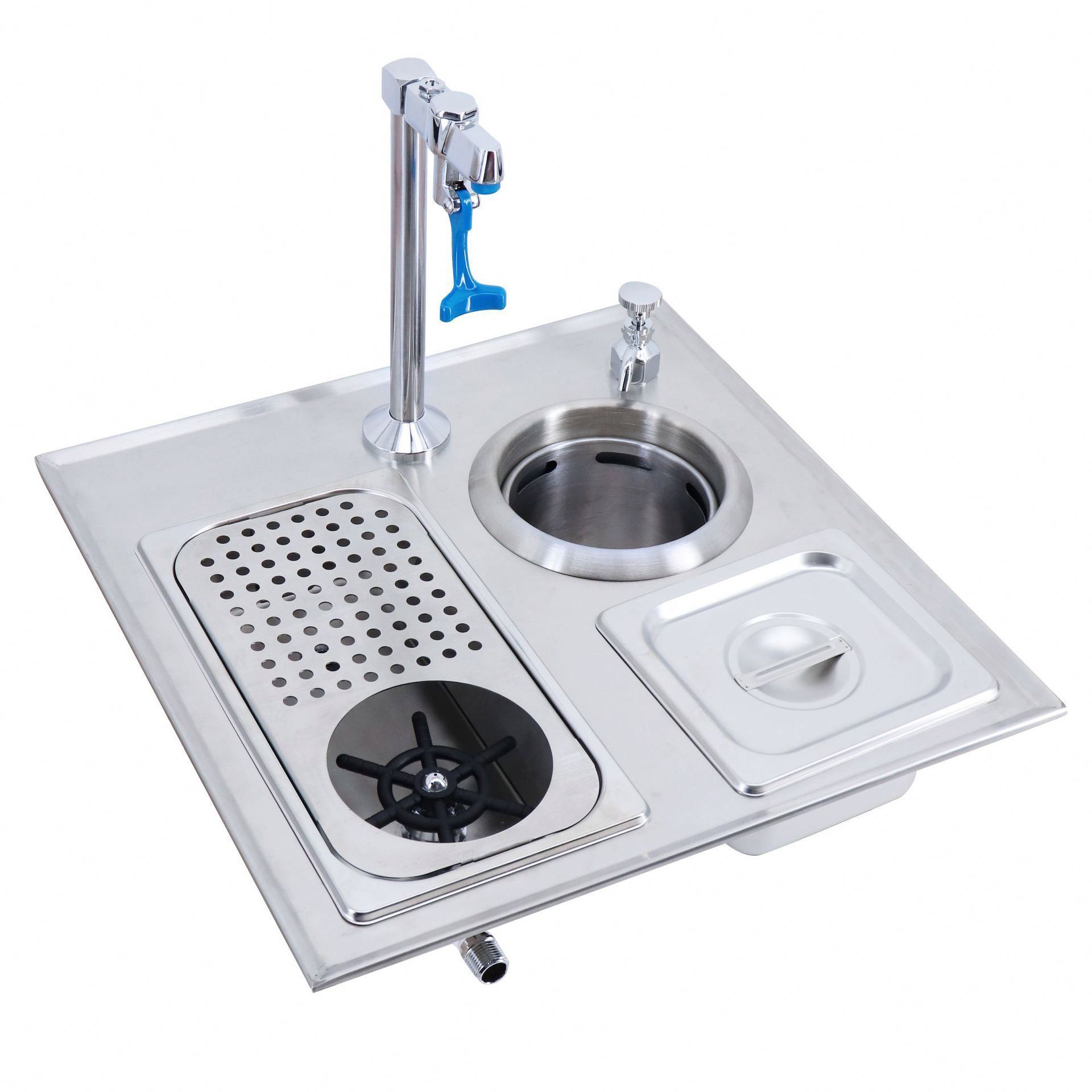 Reliable Performance Metal Pitcher Rinser 925*395*40 Water Station Faucet With Bar Glass Rinser Sink and drip sink