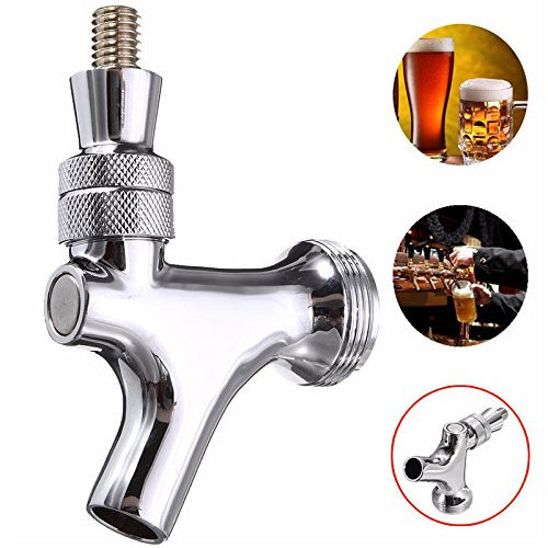 Homebrew US Standard Beer Faucet Ball Lock Chrome-Plated Brass Beer Tap with Wrench for Picnic Party