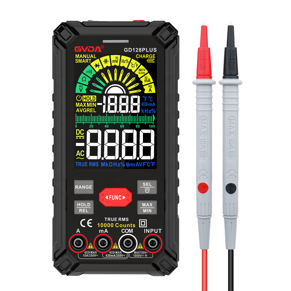 GVDA Smart Rechargeable Multimeter Digital 10000 Counts Auto Range Ture RMS 1000V 10A Tester Ohm Hz Capacitance NCV DMM