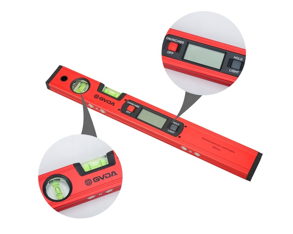 GVDA 360 degree Magnetic Goniometer Angle Slope Meter Ruler Digital Inclinometer Protractor Electronic Spirit level Bubble Box