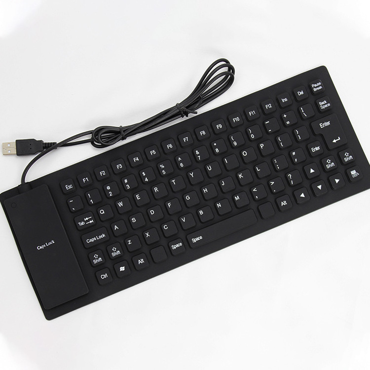 flexible keyboard 85 french usb wired mini roll up foldable waterproof computer numeric silicone flexible keyboard for pc