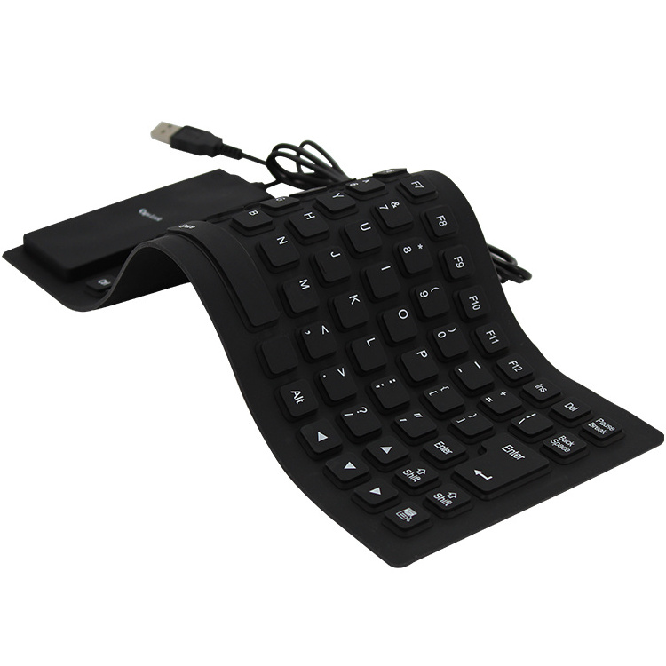 flexible keyboard 85 french usb wired mini roll up foldable waterproof computer numeric silicone flexible keyboard for pc