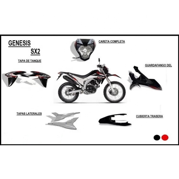 Wholesale Genesis SX2 motorcycle spare parts front fender Y Venda todos repuestos de motocicleta genesis sx2 guardafando del