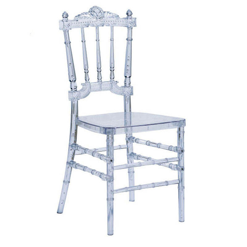 Factory Wholesale New Transparent Wedding Bamboo Chairs PC Resin Acrylic Korean king Royal Crown Chair Malaysia For Hotel