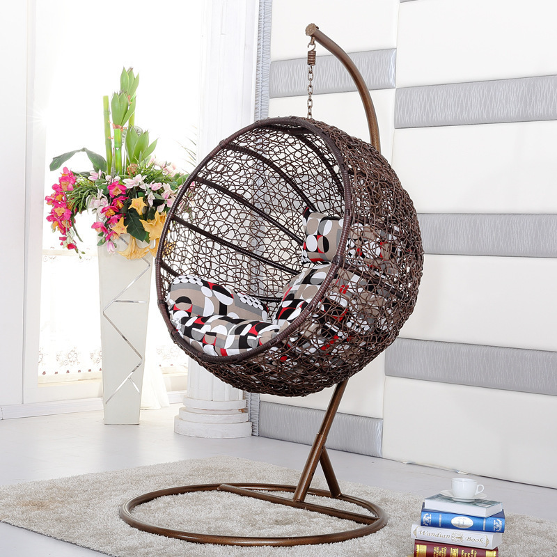 rattan egg chair leisure wicker patio double garden swing chair hanging egg with cushion