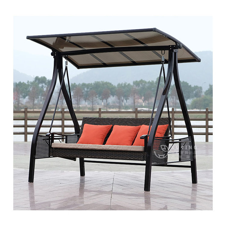 Patio Leisure Outdoor Furniture canopy Swing Chair Metal Three People Hanging Garden Patio Swing Chair for adult