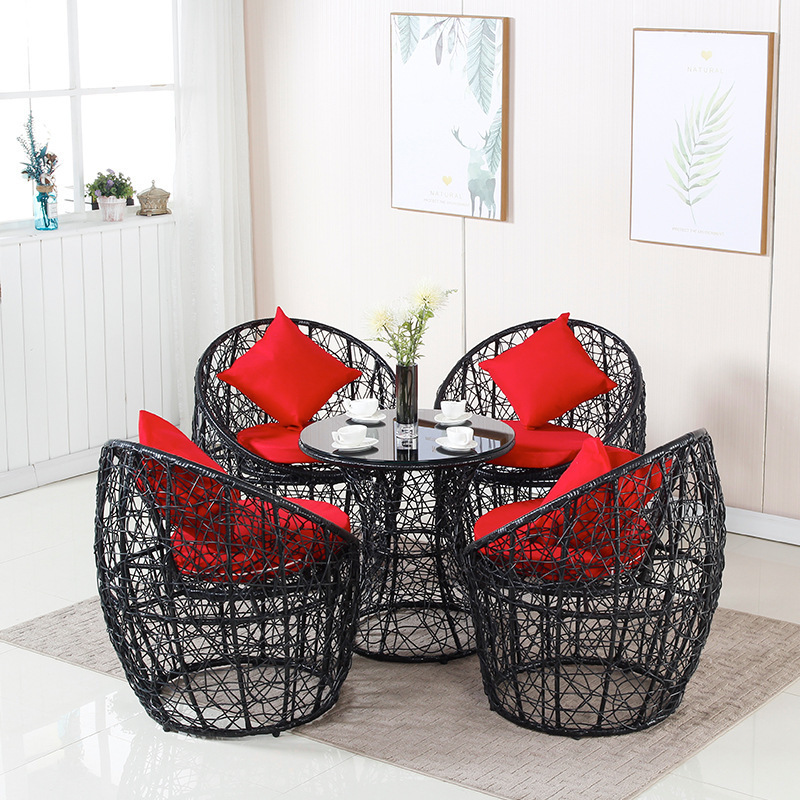 wholesale white leisure dining hotel Leisure Balcony table and chairs patio furniture set garden rattan outdoor chair