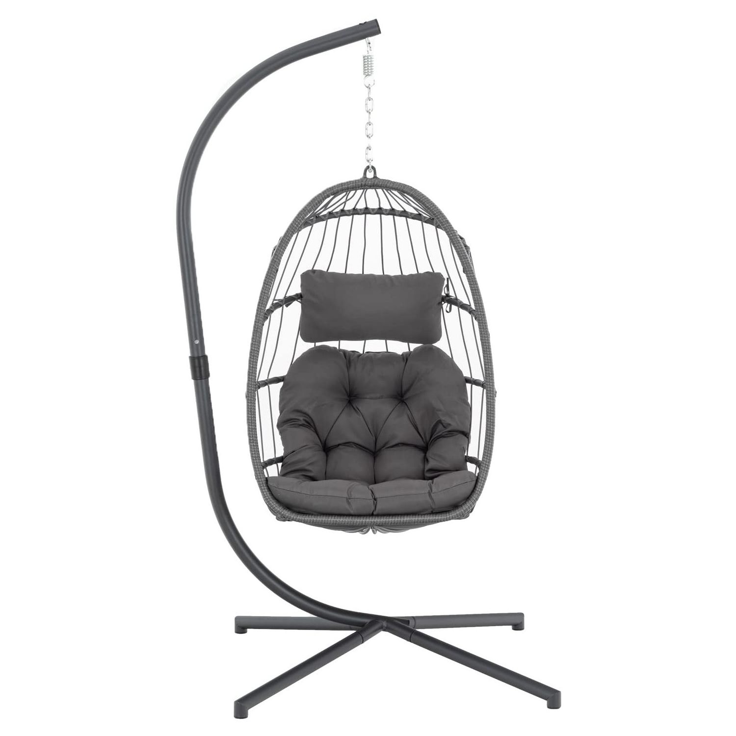 High Quality Foldable Wicker Garden Outdoor Swing Rattan Hanging Hammock Egg Chair With Stand