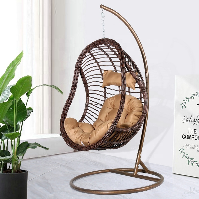 indoor European style Patio hanging chair swing Garden Furniture Rattan Wicker garden egg hanging swing chair