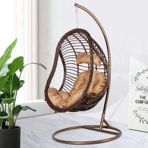 indoor European style Patio hanging chair swing Garden Furniture Rattan Wicker garden egg hanging swing chair