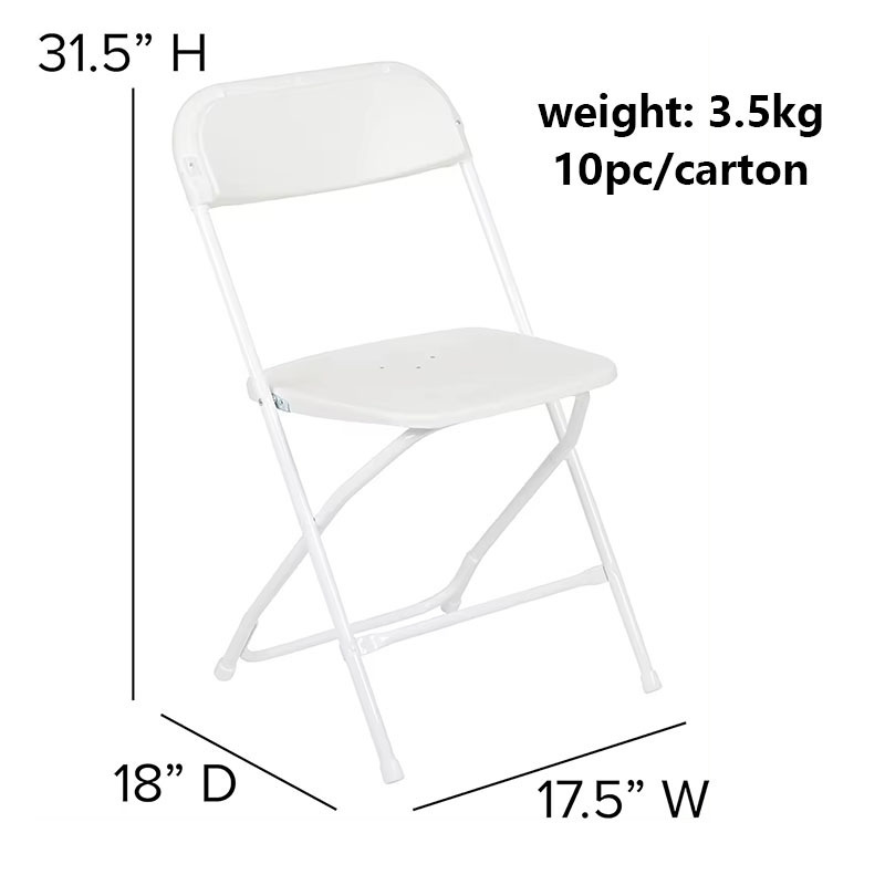 Outdoor White black colors PP Plastic Resin Folding Chair Wedding Party Plastic Folding Chair for Events