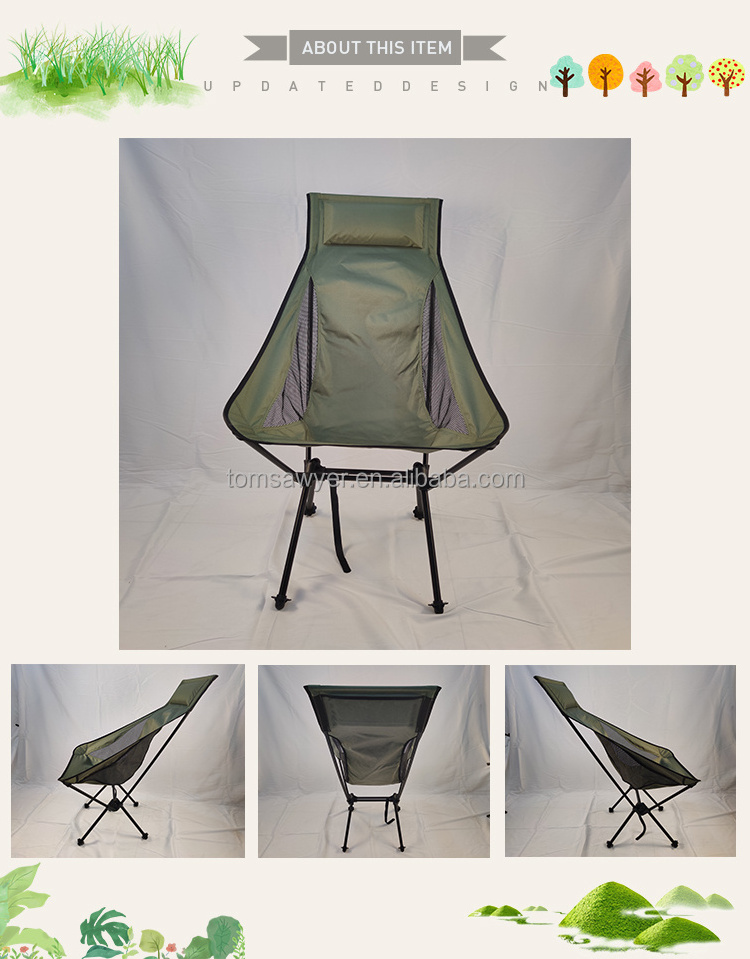 High Quality Outdoor Folding Chair Camping High Back Beach Chair Fishing Portable Folding Chair