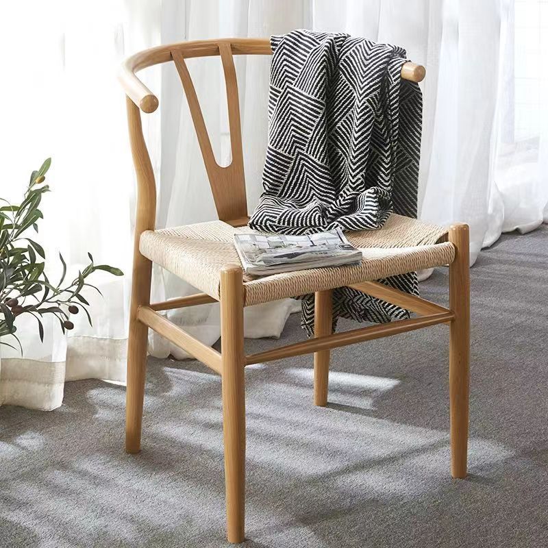 nordic design comfortable cheap luxury simple stylish antique restaurant and home back oak woven armrest chair