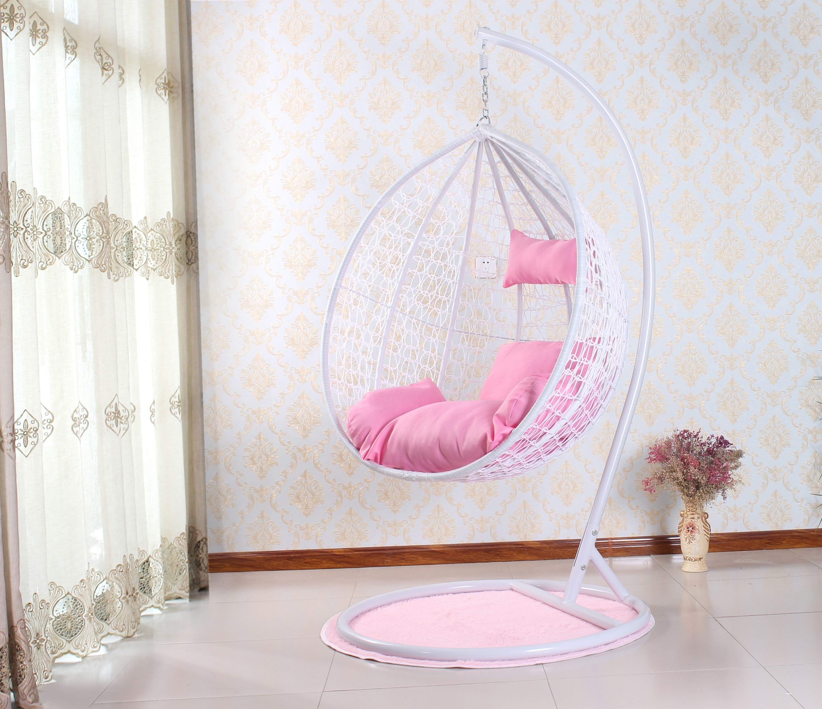 Wholesale Garden Patio Swings Indoor Outdoor Hammock Chair Egg Hanging Swing Chair With Metal Stand