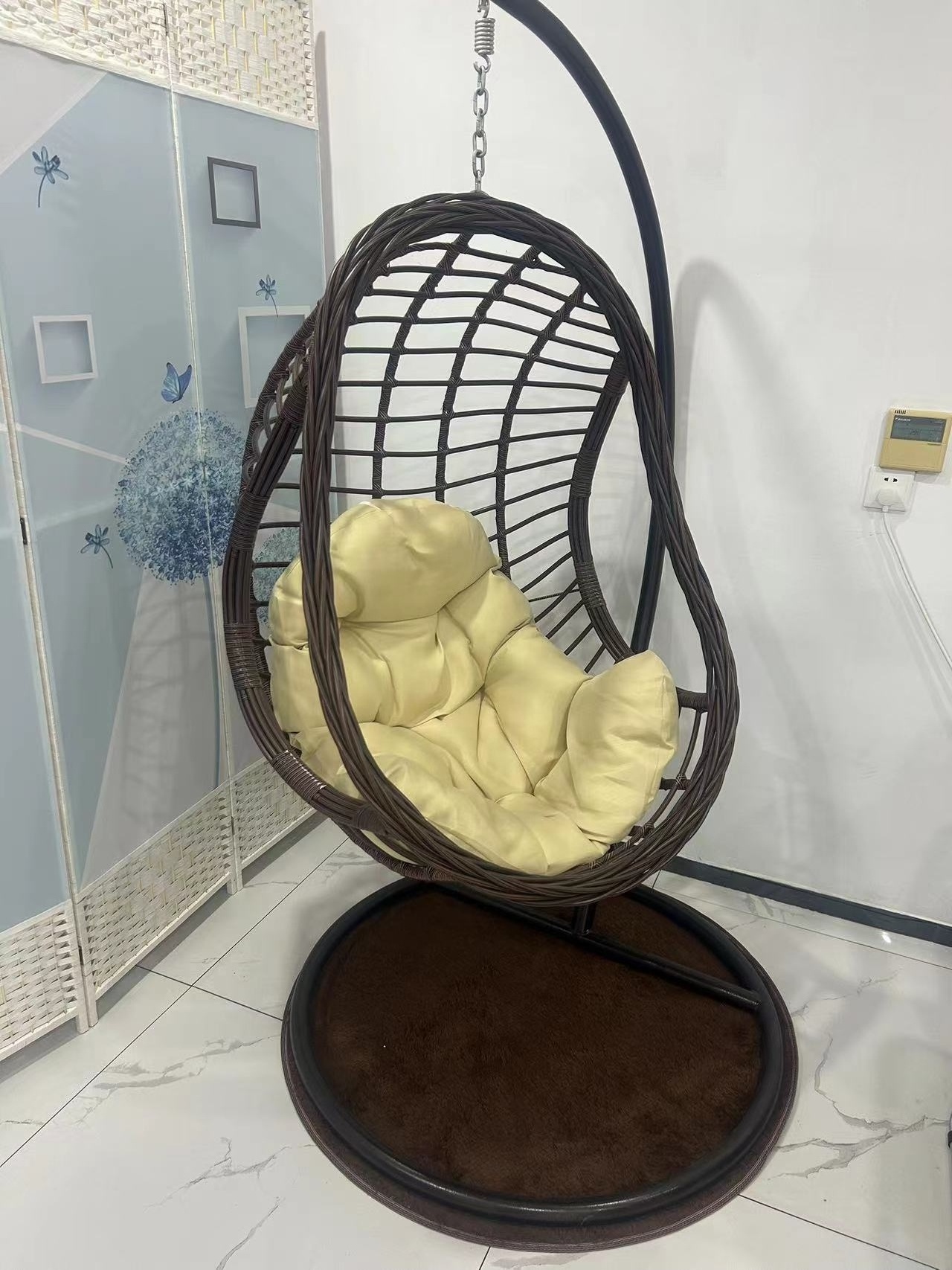 indoor European style Patio hanging chair swing Garden Furniture Rattan Wicker garden egg hanging swing chair