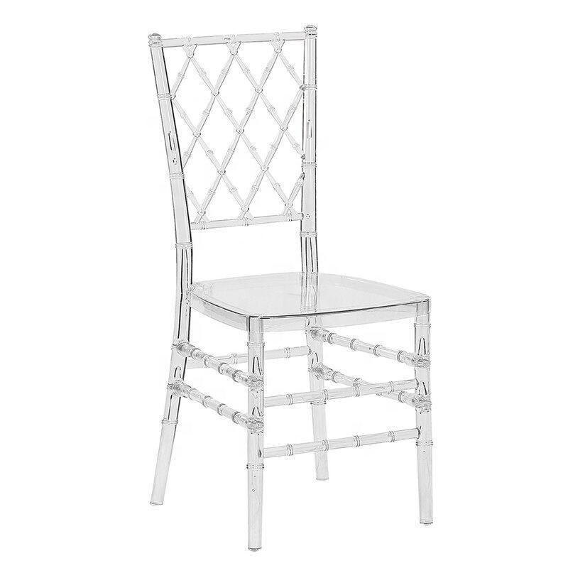 Wholesale Acrylic Plastic Clear Banquet Transparent Infinity Stackable Wedding Hotel Dining Chair