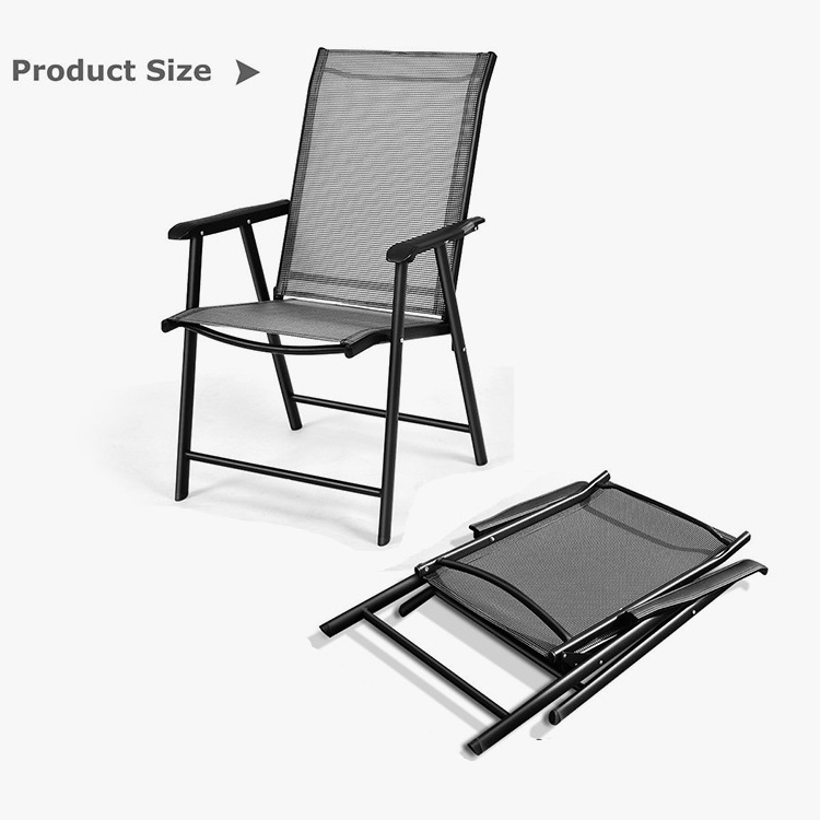 Patio Folding Chairs Portable Garden Dining Chair for Outdoor  Camping Portable Outside Chair with Armrest Deck Lawn Camping