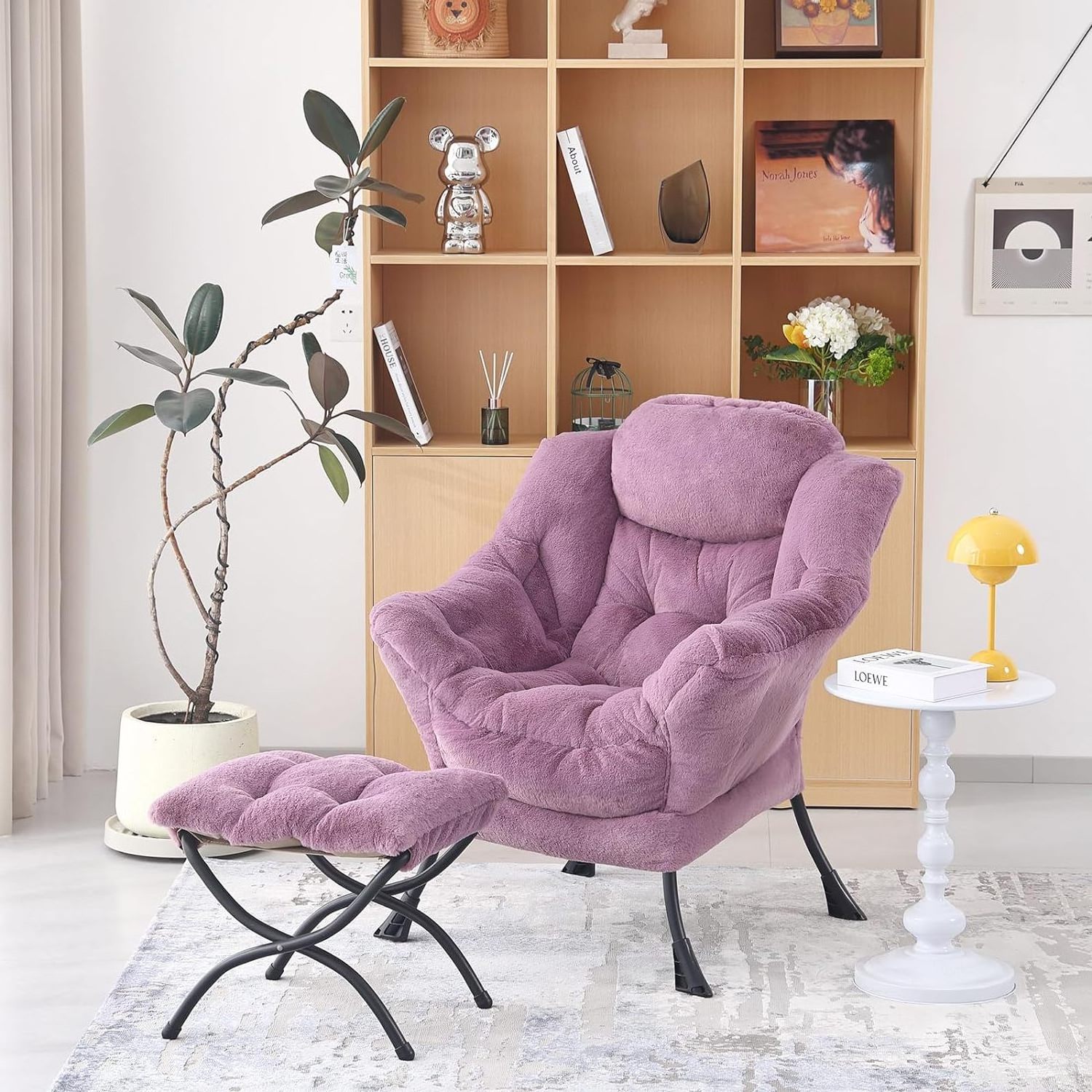 2023 Modern design lazy chair for reading drinking tea playing games living room Velvet Fabric Lazy Reclining Chair