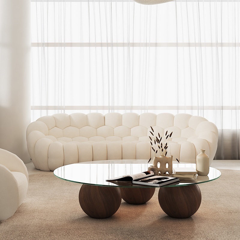 luxury white couches living room modern furniture Leisure Luxury Fabric minimalist Sectional Bubble sofa