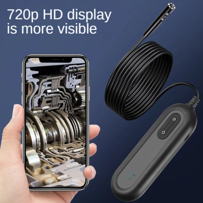 Dual Lens WIFI Hard Wire APP Endoscope Camera Flexible Surveillance Borescope for Pipeline Car Engine Inspection Camera