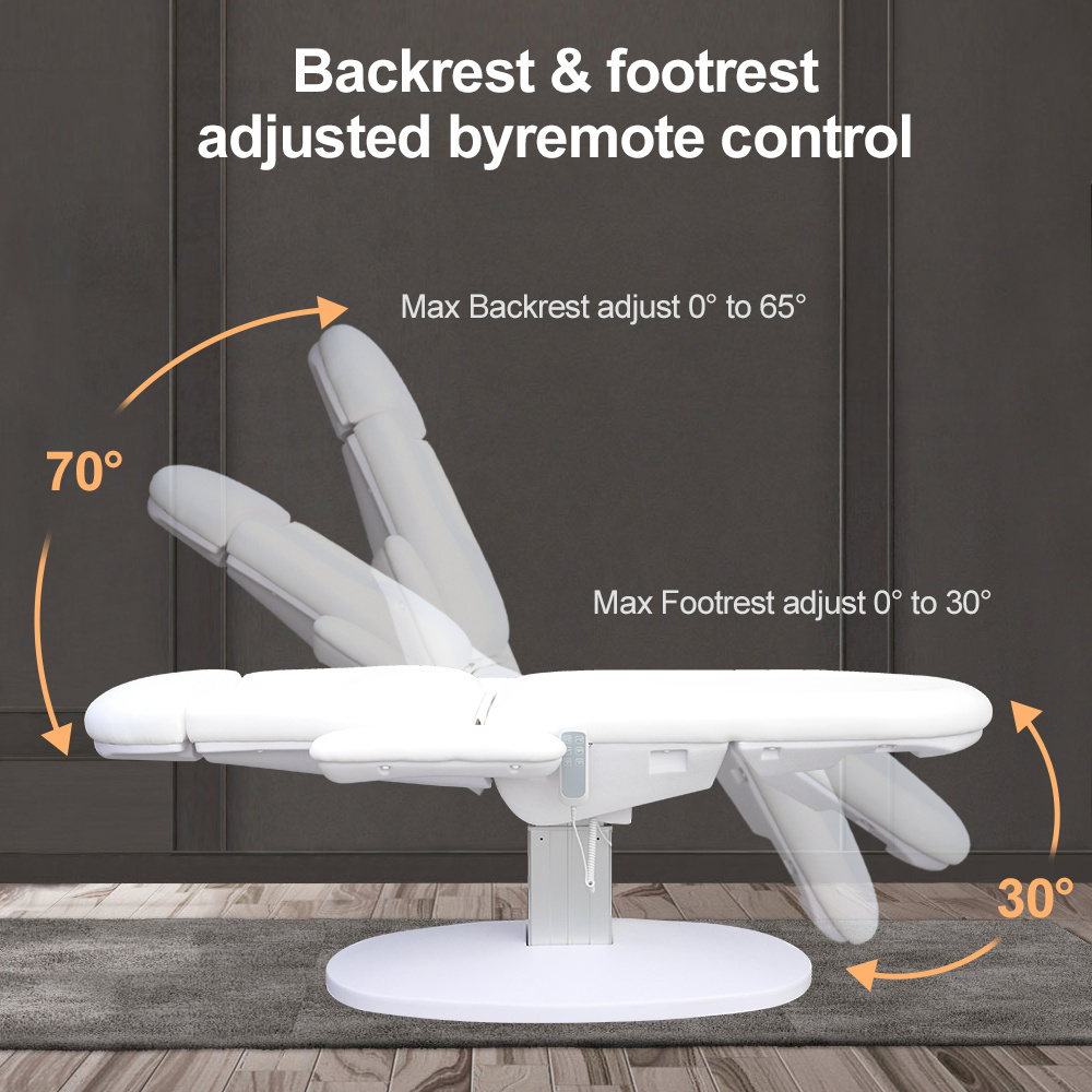 Factory Supply Luxury Adjustable White Hydraulic Electric Facial Bed Beauty Chair Beauty Salon Furniture