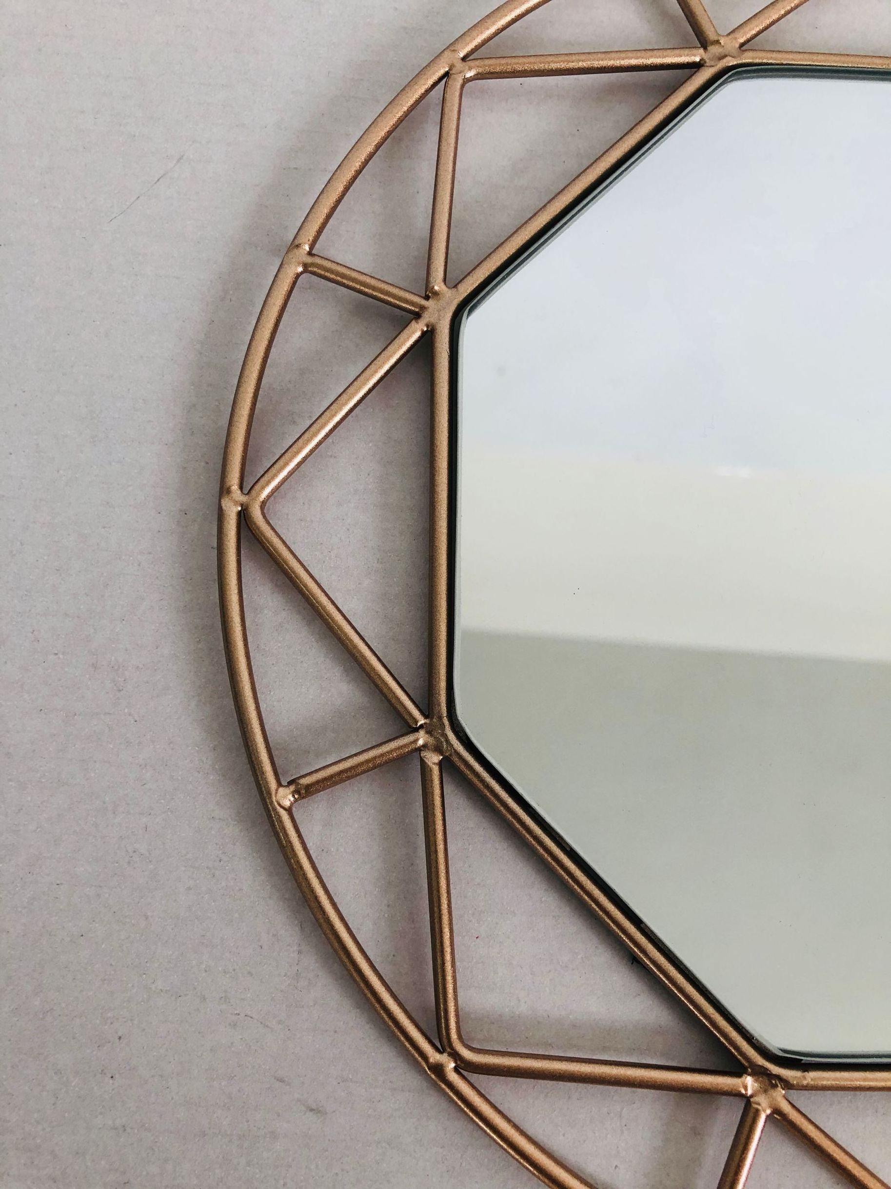 Wall mirror iron grid wall mounted mirror  soft magnetism hooks  back side stick on the cabinet mirror  set home decoration