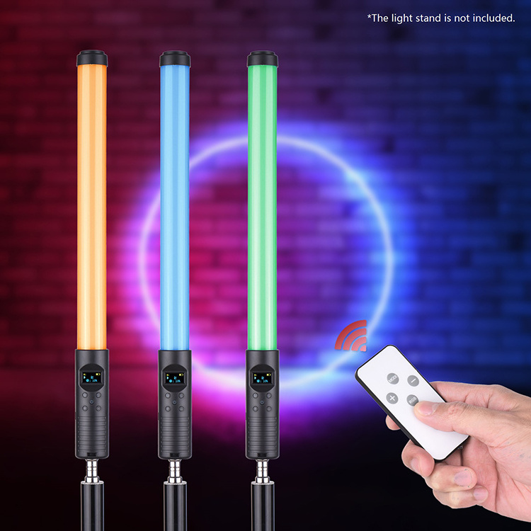 20W Handheld RGB Colorful Light Wand LED Photography Light with Multiple Special Lighting Effects Carrying Bag Remote Control