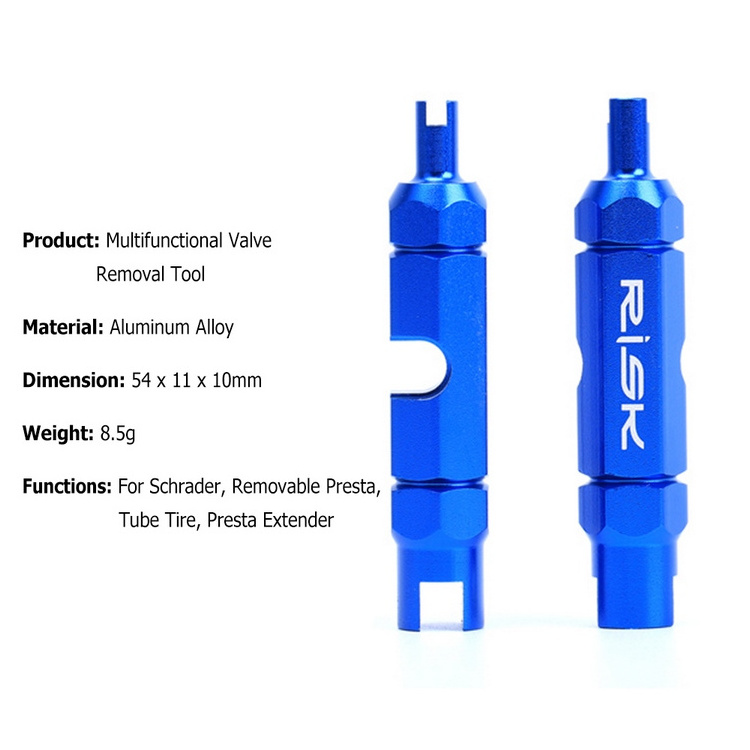 RISK Bicycle Valve Core Removal Tool for Schrader Presta Extender Bike Tube Tire Valve Tool