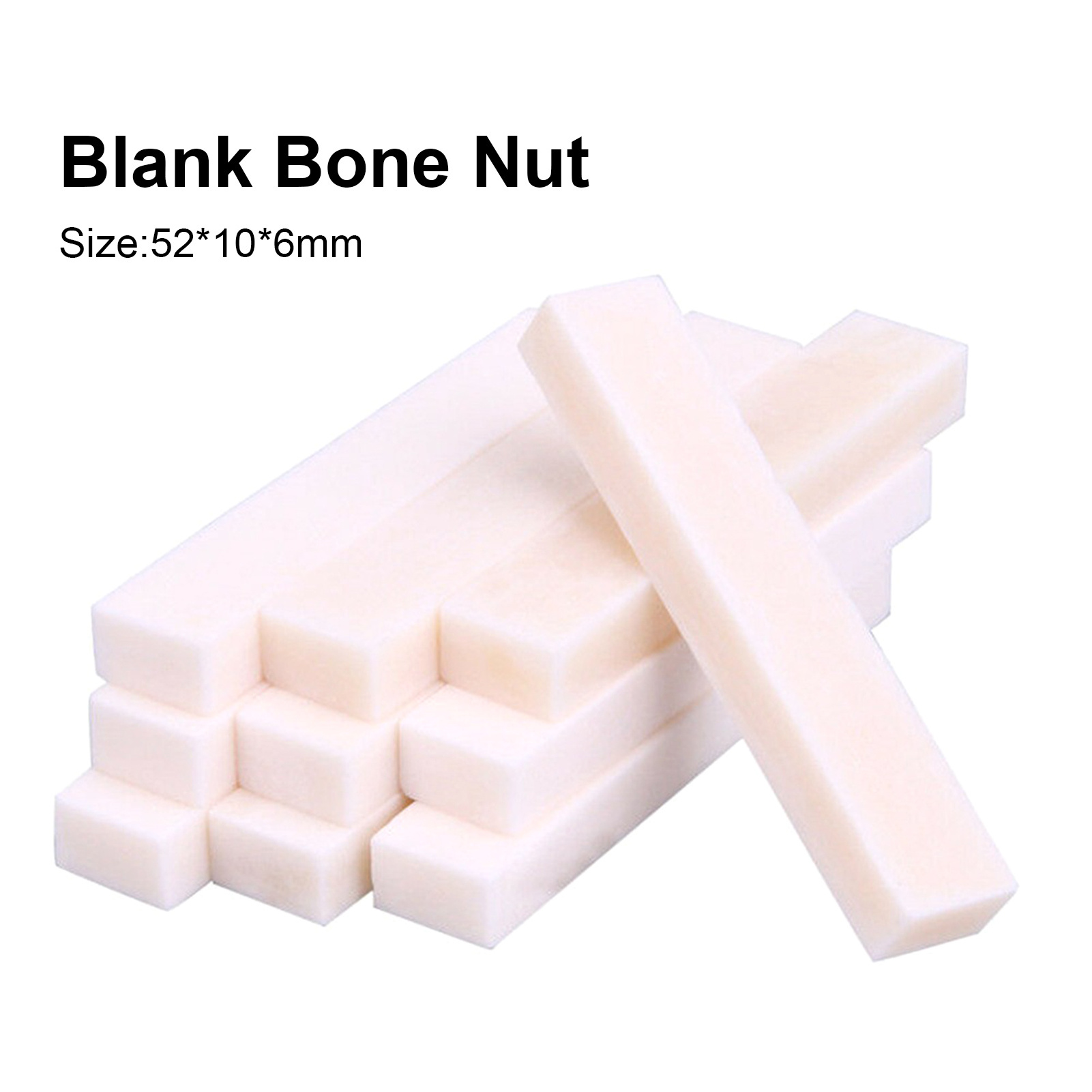 3 PCS Portable Guitar Blank Bone Nuts String Pillow For Electric Bass Guitar Mandolin Banjo Ukulele 52x6x10mm