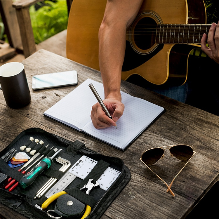 Guitar Repairing Maintenance Cleaning Tool Kit Includes String Action Ruler & Gauge Measuring Tool Repairing Kit