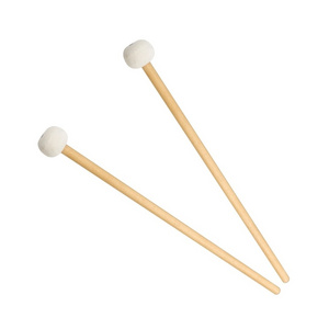 1 Pair Felt Mallets Drum Sticks with Wood Handle for Percussion Instrument