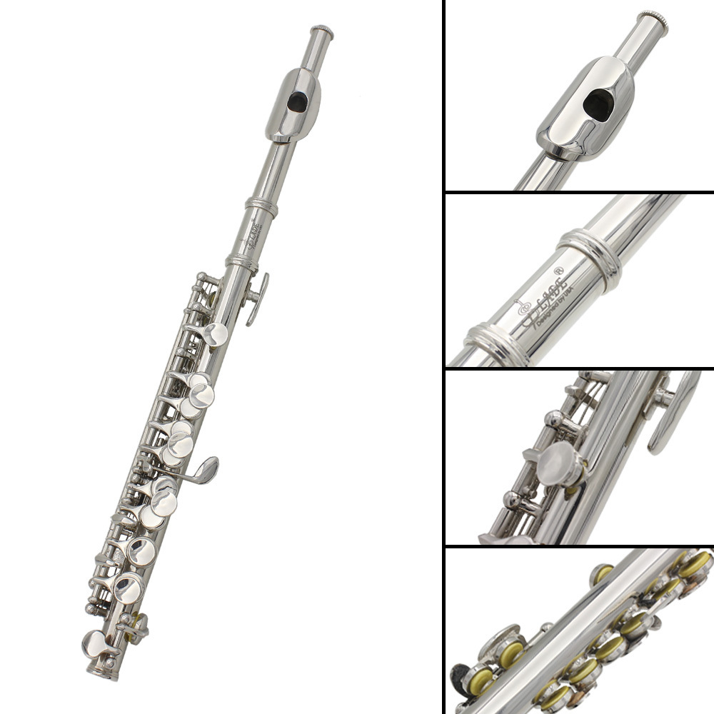 Piccolo Ottavino Silver Plated C Key Cupronickel piccolo with Cleaning Cloth Screwdriver Padded Box