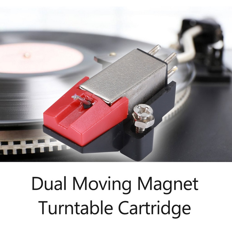 Dual Moving Magnet Turntable Cartridge with Stereo Stylus Needle Vinyl Record Player Phonograph Replacement Accessory