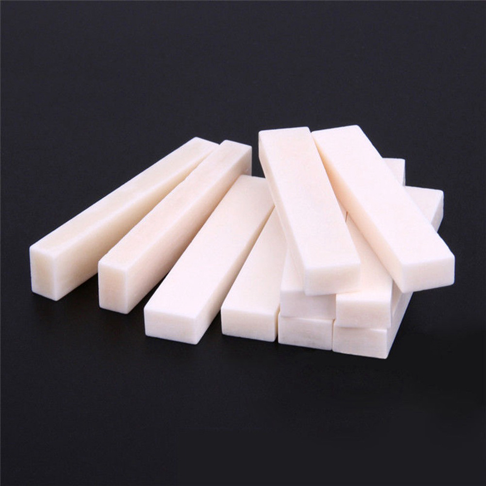 3 PCS Portable Guitar Blank Bone Nuts String Pillow For Electric Bass Guitar Mandolin Banjo Ukulele 52x6x10mm