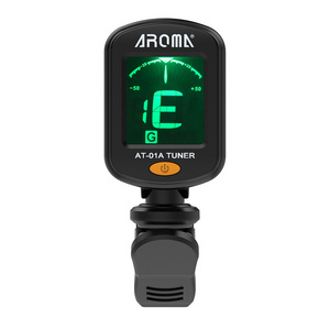 AROMA AT-01A Rotatable Clip-on Tuner LCD Display for Chromatic Guitar Bass Ukulele Violin