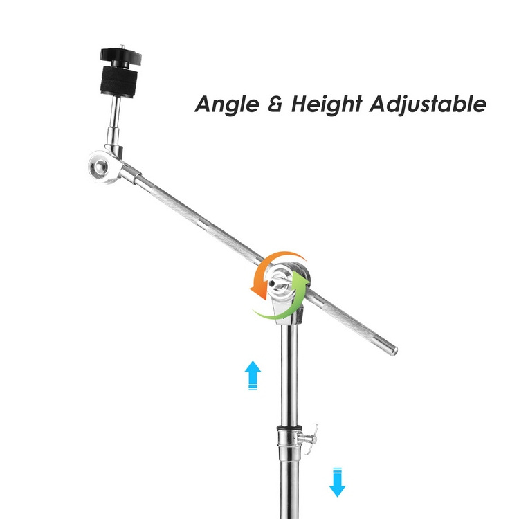 Cymbal Stand Straight Cymbal Stand Double Braced Legs Height & Angle Adjustable Drum-kit Cymbal Support Rack