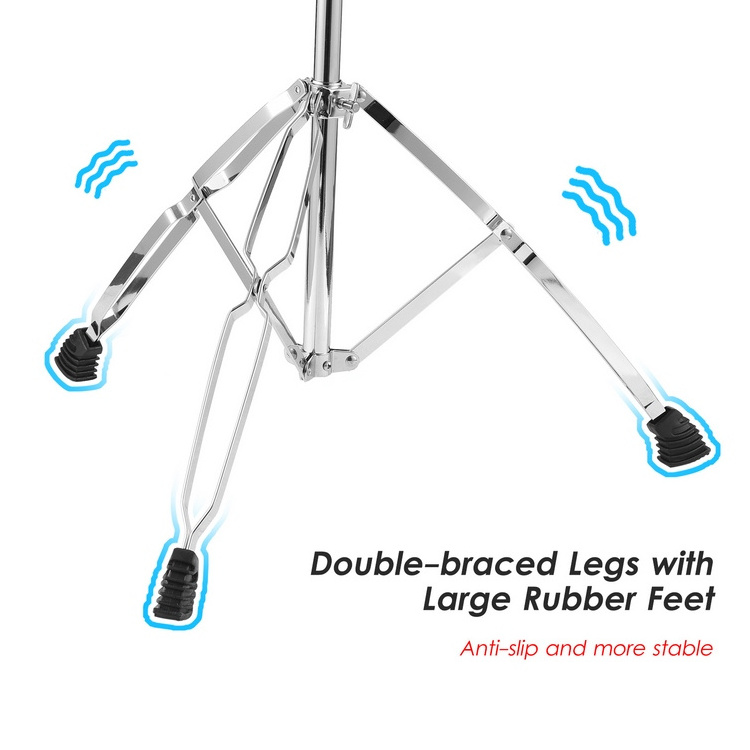 Cymbal Stand Straight Cymbal Stand Double Braced Legs Height & Angle Adjustable Drum-kit Cymbal Support Rack