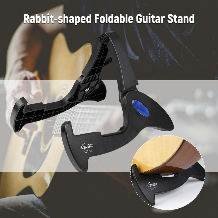 Guitto Rabbit-shaped Guitar Stand Foldable Stand Holder Portable Guitar Bracket for Acoustic/Electric Guitar Bass