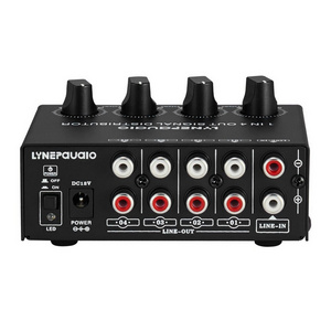 LYNEPAUAIO 1-in-4-out Stereo Audio Amplifier Amp Signal Distributor 1 Channel Input Audio Amp for Home Speakers