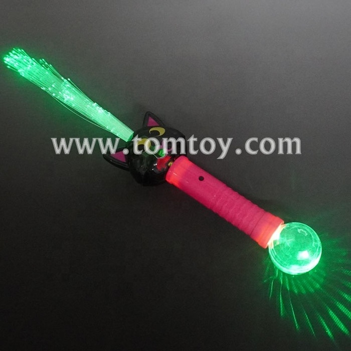 Unisex LED Glowing Cat Fiber Optic Wand with Prism Ball for Party Decoration and Promotions