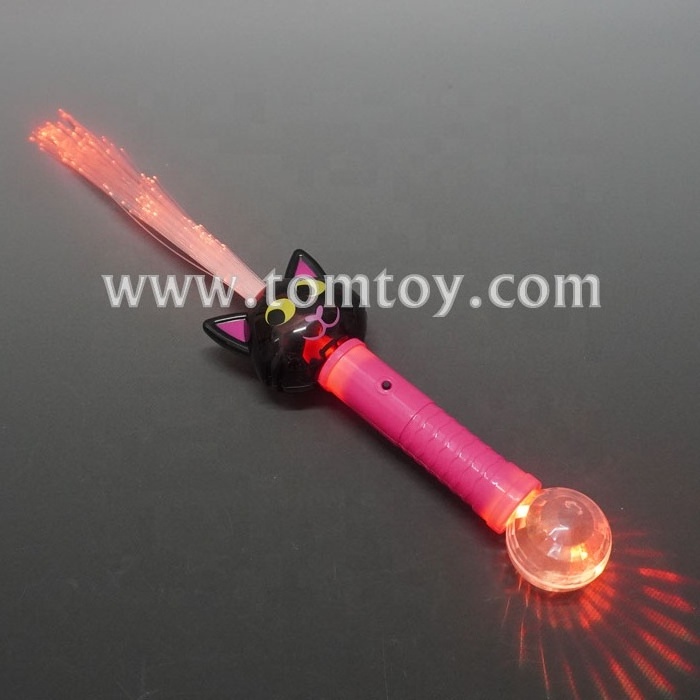 Unisex LED Glowing Cat Fiber Optic Wand with Prism Ball for Party Decoration and Promotions