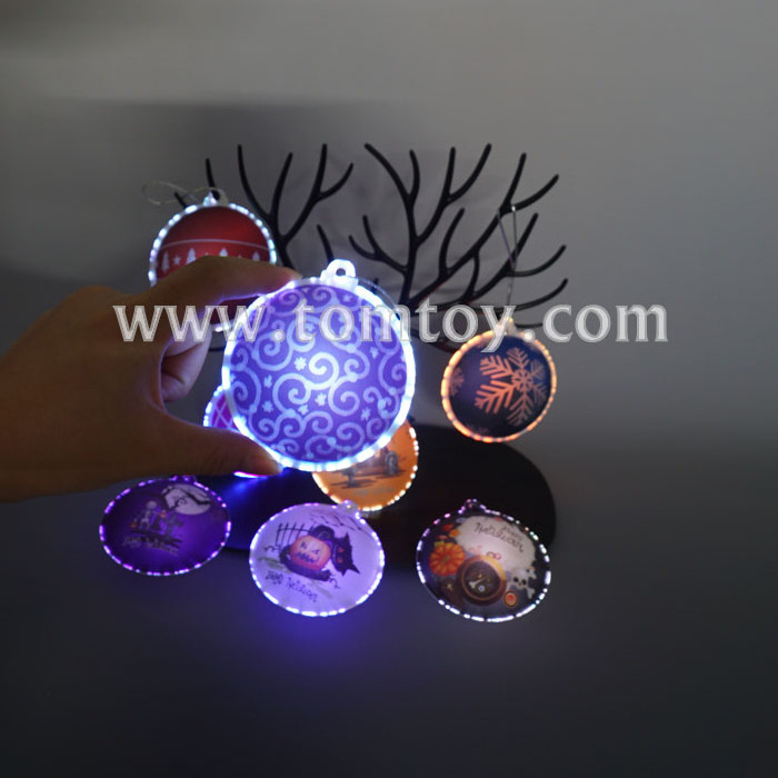 Custom Printing Plastic Flashing Light up LED Wall Lights with Sticker for Halloween Decoration