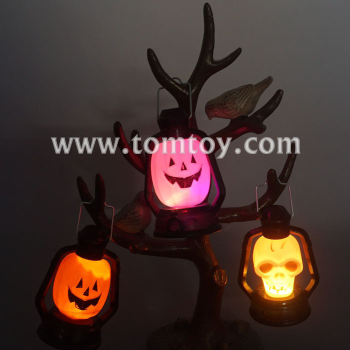 Mini Size Light Up Halloween Decoration LED Pumpkin Skull Lantern