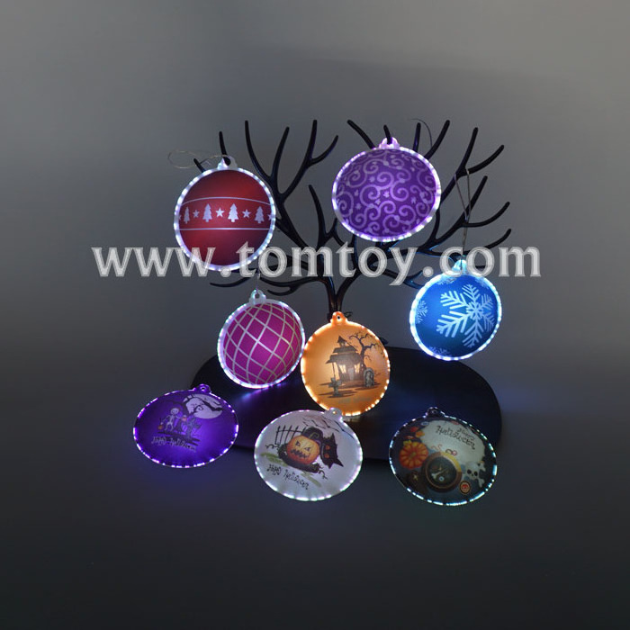 Custom Printing Plastic Flashing Light up LED Wall Lights with Sticker for Halloween Decoration