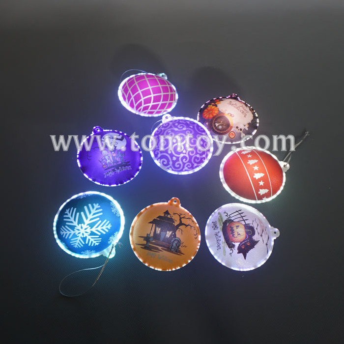 Custom Printing Plastic Flashing Light up LED Wall Lights with Sticker for Halloween Decoration