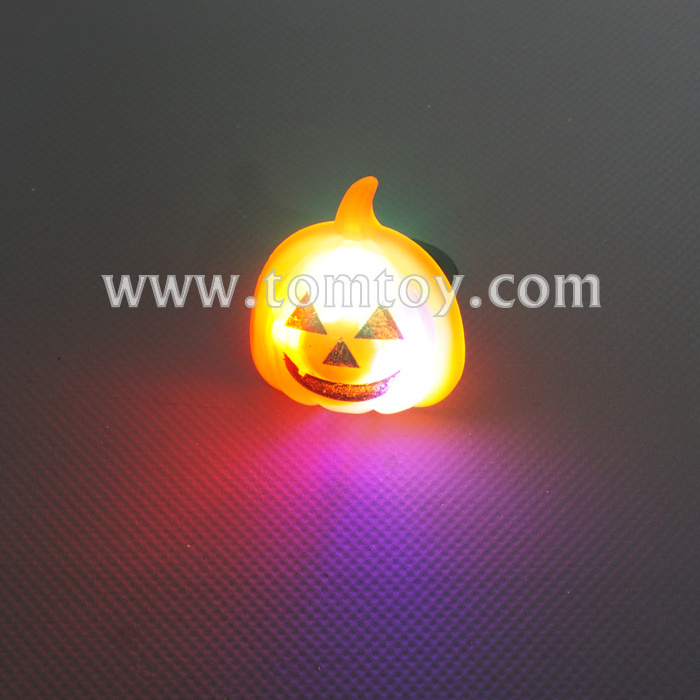 Plastic LED Light Up Pumpkin Rings for Halloween