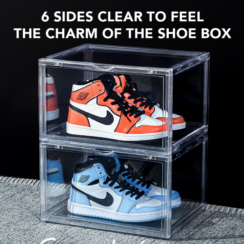 Clear Display Shoe Box storage Wholesale Transparent Custom Acrylic Shoe Box Customized Clear Acrylic Case Box