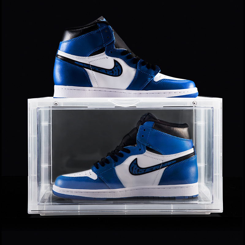 Wholesale Custom Plastic Shoebox  clear Acrylic Shoe Container Box Packaging Box Display Case with Customized Logo sneaker box