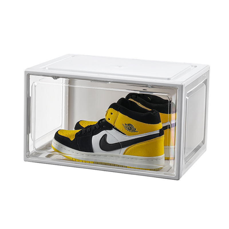 Luxury Foldable Custom Shoes Case Display Container Folding Magnetic Shoe Box Clear Stackable Shoe Box Storage With Logo